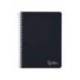 CUADERNO ESPIRAL MARCA LIDERPAPEL DIN A5 WITTY TAPA DURA 80H 90GR CUADRO 4MM CON MARGEN COLOR NEGRO