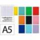 CUADERNO ESPIRAL MARCA LIDERPAPEL DIN A5 SMART TAPA BLANDA 80H 75GR CUADRO 4MM CON MARGEN COLORES SURTIDOS
