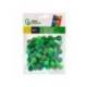 POMPONES DE COLORES MARCA LIDERPAPEL 1,5 CM TONALIDADES VERDES BOLSA CON 80 UNIDADES