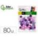 POMPONES DE COLORES MARCA LIDERPAPEL 1,5 CM TONALIDADES VIOLETA BOLSA CON 80 UNIDADES