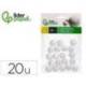 FIGURA DE ESPUMA BLANCA MARCA LIDERPAPEL BOLA DE 2 CM BOLSA CON 20 UNIDADES