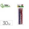 LIMPIAPIPAS DE CHENILLA MARCA LIDERPAPEL 30 CM COLORES BRILLANTES SURTIDOS BOLSA DE 30 UNIDADES