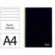 CUADERNO ESPIRAL MARCA LIDERPAPEL DIN A4 SMART TAPA BLANDA 80H 75GR RAYADO HORIZONTAL CON MARGEN COLOR NEGRO