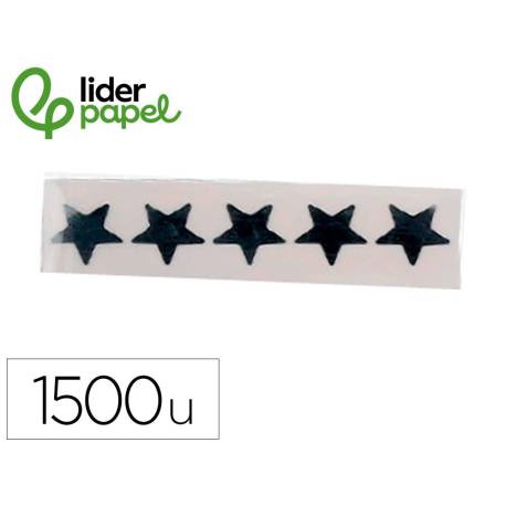 GOMETS MARCA LIDERPAPEL AUTOADHESIVO S ESTRELLAS PLATEADAS 20 MM 1500 UNIDADES EN CAJA DE CARTON
