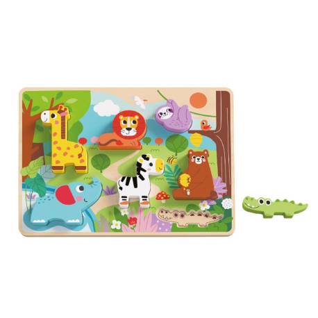 PUZLE INFANTIL MARCA IMAGINOVO MADERA 3D ANIMALES +12 MESES 8 PIEZAS 29,5X22X1,7CM