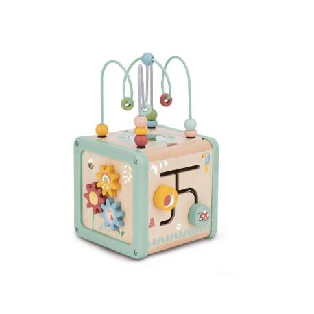 JUEGO INFANTIL MARCA IMAGINOVO MADERA CUBO DE ACTIVIDADES +18 MESES 15,5X15,5X28CM