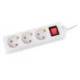 REGLETA MARCA Q-CONNECT 3 TOMAS DE CORRIENTE CON INTERRUPTOR LONGITUD CABLE 1,5 MT COLOR BLANCO