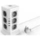 REGLETA MARCA Q-CONNECT ENCHUFE MULTIPLE 16 EN 1 CABLE 2 MT 12 TOMAS DE CORRIENTE+3 USB+1 USB TIPO C 120X120X210MM