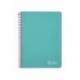 CUADERNO ESPIRAL MARCA LIDERPAPEL DIN A4 WITTY TAPA DURA 80H 90GR CUADRO 4MM CON MARGEN COLOR TURQUESA
