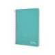 CUADERNO ESPIRAL MARCA LIDERPAPEL DIN A4 WITTY TAPA DURA 80H 90GR CUADRO 4MM CON MARGEN COLOR TURQUESA