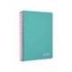 CUADERNO ESPIRAL MARCA LIDERPAPEL DIN A4 WITTY TAPA DURA 80H 90GR CUADRO 4MM CON MARGEN COLOR TURQUESA