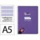 CUADERNO ESPIRAL MARCA LIDERPAPEL DI N A5 PAUTAGUIA TAPA DURA 80H 90 GR CUADRO PAUTADO 3MM COLOR LILA