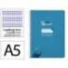 CUADERNO ESPIRAL MARCA LIDERPAPEL DI N A5 PAUTAGUIA TAPA DURA 80H 90 GR CUADRO PAUTADO 3MM COLOR AZUL