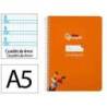 CUADERNO ESPIRAL MARCA LIDERPAPEL DI N A5 PAUTAGUIA TAPA BLANDA 40H 75 GR CUADRO PAUTADO 4MM COLOR NARANJA