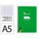 CUADERNO ESPIRAL LIDERPAPEL DI N A5 PAUTAGUIA TAPA BLANDA 40H 75 GR CUADRO PAUTADO 3MM COLOR VERDE