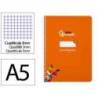 CUADERNO ESPIRAL MARCA LIDERPAPEL DI N A5 PAUTAGUIA TAPA BLANDA 40H 75 GR CUADRO PAUTADO 3MM COLOR NARANJA