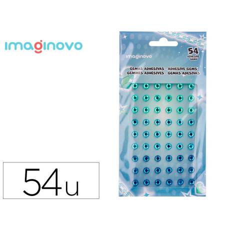 PEGATINAS MARCA IMAGINOVO GEMAS VERDES Y AZULES BRILLANTES CON RELIEVE PARA TODAS SUPERFICIES 190X105 MM EN