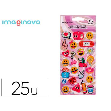 PEGATINAS MARCA IMAGINOVO DISEÑOS SURTIDOS SMILEY CON BRILLO 214X100 MM EN BLISTER