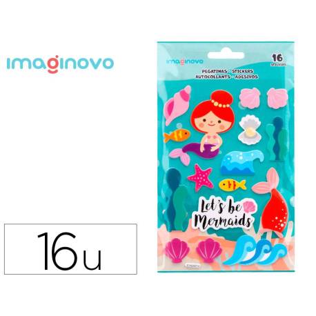 PEGATINAS MARCA IMAGINOVO SIRENAS MAGIC DREAMS CON RELIEVE 210X130 MM EN BLISTER