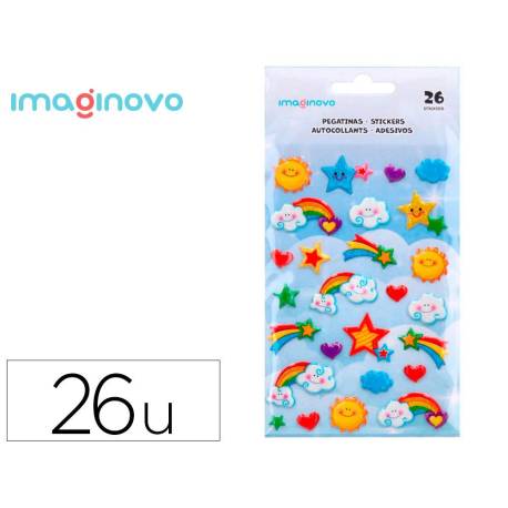 PEGATINAS MARCA IMAGINOVO ARCOIRIS MAGIC DREAMS CON RELIEVE 190X105 MM EN BLISTER