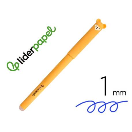 BOLIGRAFO FANTASIA MARCA LIDERPAPEL ANIMAL TOWN MONO TINTA AZUL BORRABLE PUNTA 1 MM