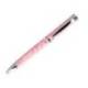 BOLIGRAFO MARCA BELIUS BELLA ALUMINIO COLOR ROSA DISEÑO PLATEADO RELIEVE TINTA AZUL CAJA DE DISEÑO