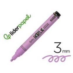 ROTULADOR MARCA LIDERPAPEL ACRYLIC BASE AGUA TODO TIPO DE SUPERFICIE PUNTA REDONDA 3 MM LILA