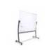 Pizarra blanca rocada vitrificada magnetica con soporte volteable doble cara 90x120 cm