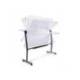 Pizarra blanca rocada vitrificada magnetica con soporte volteable doble cara 90x120 cm