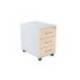 CAJONERA MARCA ROCADA CON TRES CAJONES SERIE STORE 58X40X59,5 CM ACABADO AB01 ALUMINIO/HAYA