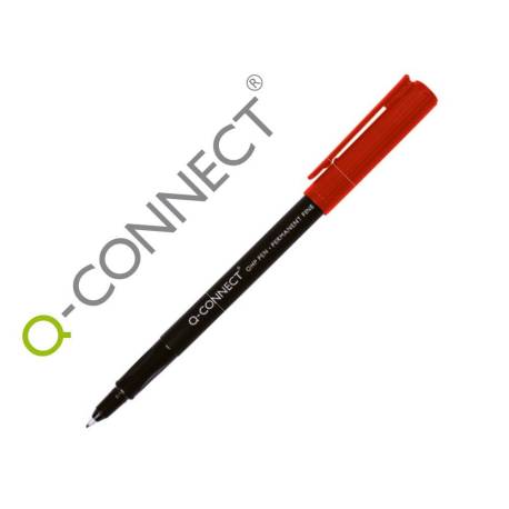 ROTULADOR MARCA Q-CONNECT RETROPROYECCION PUNTA FIBRA SUPER FINA REDONDA 0.5 MM PERMANENTE ROJO