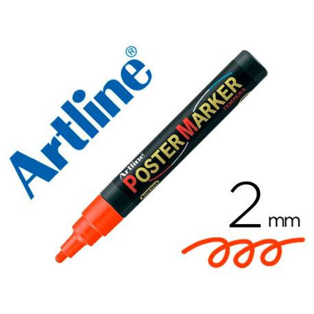 Rotulador Artline Poster Marker EPP-4 Punta Redonda Trazo 2mm Naranja Flúor