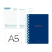 AGENDA ESCOLAR LIDERPAPEL 25-26 ESPIRAL CLASSIC AZUL OSCURO DIA PAGINA DIN A5 BILINGÜE PAPEL FSC 70 GR
