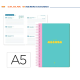 AGENDA ESCOLAR LIDERPAPEL 25-2 6 ESPIRAL CLASSIC AZUL TURQUESA SEMANA VISTA A5 BILINGÜE PAPEL FSC 70 GR