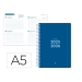 AGENDA ESCOLAR LIDERPAPEL 25-26 ESPIRAL BASIC AZUL OSCURO 2 DIAS PAGINA DIN A5 BILINGÜE PAPEL FSC 70 GR