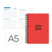AGENDA ESCOLAR LIDERPAPEL 25-26 ESPIRAL BASIC ROJO 2 DIAS PAGINA DIN A5 BILINGÜE PAPEL FSC 70 GR