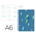 AGENDA ESCOLAR LIDERPAPEL 25-26 ESPIRAL PATTERNS RAYOS AZUL SEMANA VISTA DIN A6 BILINGÜE PAPEL FSC 80 GR