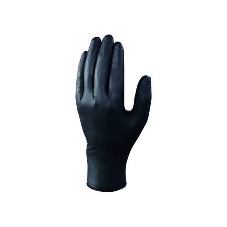 GUANTES DE NITRILO MARCA DELTAPLUS QUIMICO DESECHABLE NO EMPOLVADO TALLA 8/9 COLOR NEGRO CAJA DE 100 UNIDADES