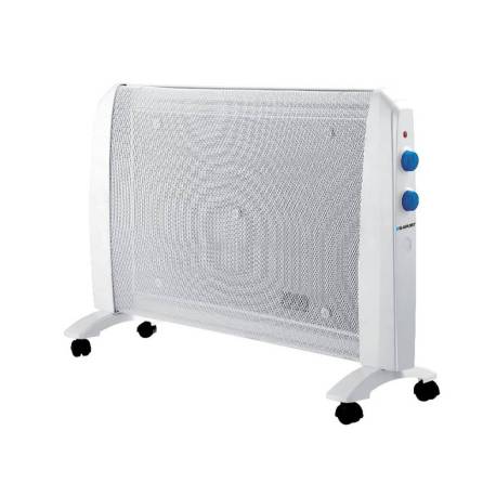 RADIADOR MARCA BLAUPUNKT 2000W DOS NIVELES POTENCIA PROTECCION SOBRECALENTAMIENTO CON RUEDAS COLOR BLANCO