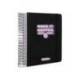 AGENDA ESCOLAR ANTARTIK 25-26 ESPIRAL NEON NEGRO DIA PAGINA DIN A5 BILINGÜE PAPEL FSC 80 GR