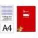 CUADERNO ESPIRAL MARCA LIDERPAPEL DI N A4 PAUTAGUIA TAPA BLANDA 80H 75 GR CUADRO PAUTADO 3MM COLOR ROJO