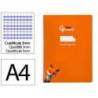 CUADERNO ESPIRAL MARCA LIDERPAPEL DI N A4 PAUTAGUIA TAPA BLANDA 80H 75 GR CUADRO PAUTADO 3MM COLOR NARANJA