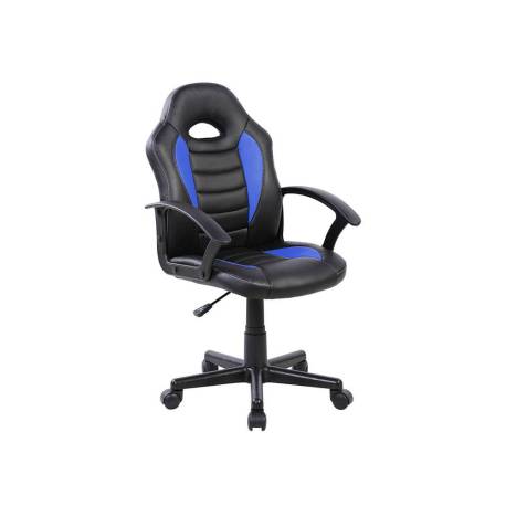 SILLA MARCA ROCADA GAMING CON BRAZOS FIJOS BASE NYLON CON RUEDAS SIMILPIEL NEGRO/AZUL 435X430X880-995 MM