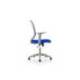 SILLA MARCA ROCADA DE OFICINA BRAZOS REGULABLES ESTRUCTURA GRIS RESPALDO MALLA Y ASIENTO TELA IGNIFUGA AZUL