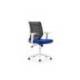 SILLA MARCA ROCADA DE OFICINA BRAZOS REGULABLES ESTRUCTURA BLANCA RESPALDO MALLA Y ASIENTO TELA IGNIFUGA NEGRO