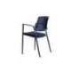 SILLA ROCADA CONFIDENTE BRAZOS FIJOS ESTRUCTURA METALICA ASIENTO TELA IGNIFUGA COLOR NEGRO RESPALDO MALLA