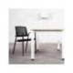 SILLA ROCADA CONFIDENTE BRAZOS FIJOS ESTRUCTURA METALICA ASIENTO TELA IGNIFUGA COLOR NEGRO RESPALDO MALLA