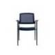 SILLA ROCADA CONFIDENTE BRAZOS FIJOS ESTRUCTURA METALICA ASIENTO TELA IGNIFUGA COLOR AZUL RESPALDO MALLA