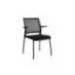 SILLA ROCADA CONFIDENTE BRAZOS FIJOS ESTRUCTURA METALICA ASIENTO TELA IGNIFUGA COLOR NEGRO RESPALDO MALLA