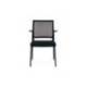 SILLA ROCADA CONFIDENTE BRAZOS FIJOS ESTRUCTURA METALICA ASIENTO TELA IGNIFUGA COLOR NEGRO RESPALDO MALLA